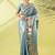 Turquoise blue embellished sarees