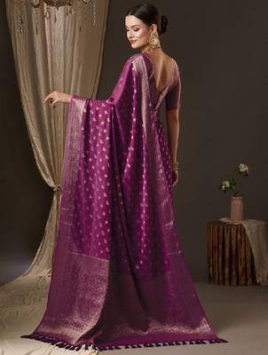 Woven design ethnic motifs zari pure georgette kanjeevaram saree 2