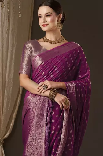 Woven design ethnic motifs zari pure georgette kanjeevaram saree
