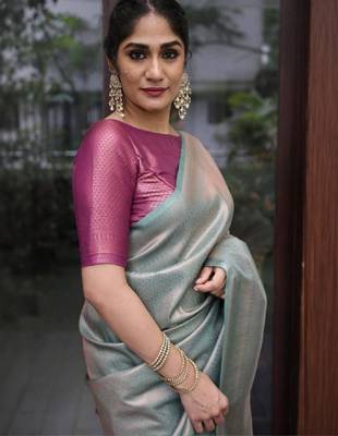 Woven design zari art silk handloom kanjeevaram saree 2
