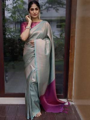 Woven design zari art silk handloom kanjeevaram saree 1