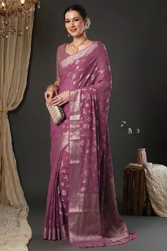 Woven design zari pure georgette kanjeevaram saree