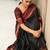 Black silk blend woven design sarees