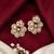 Gold plated brown kundan pearl floral ethnic wedding jewellery stud earring for women & girls