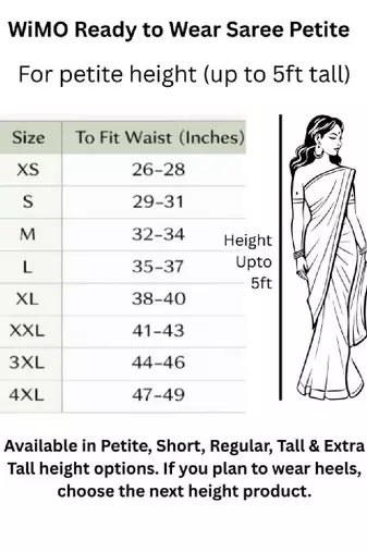 Maroon zari woven silk blend ready to wear saree - petite