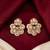 Gold plated brown kundan pearl floral ethnic wedding jewellery stud earring for women & girls