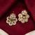 Gold plated brown kundan pearl floral ethnic wedding jewellery stud earring for women & girls