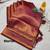 Maroon zari woven silk blend ready to wear saree - short