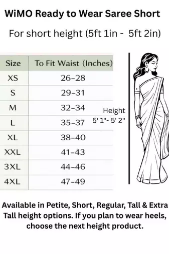 Maroon zari woven silk blend ready to wear saree - short