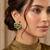 Gold plated green kundan pearl floral ethnic wedding jewellery stud earring for women & girls