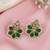 Gold plated green kundan pearl floral ethnic wedding jewellery stud earring for women & girls