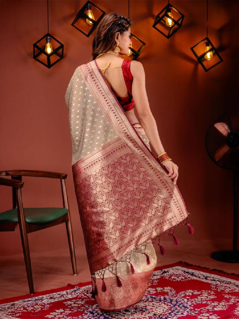 Woven design zari art silk kanjeevaram saree