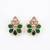 Gold plated green kundan pearl floral ethnic wedding jewellery stud earring for women & girls