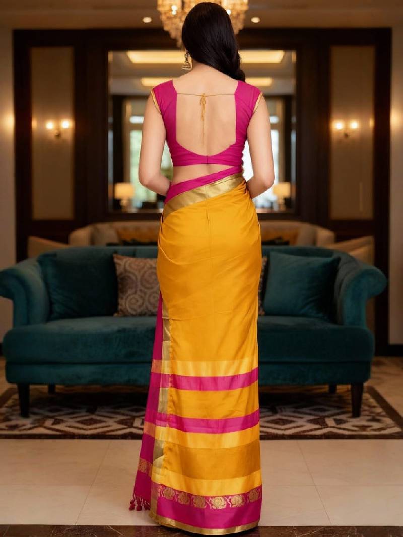 Ethnic motifs zari art silk kanjeevaram saree