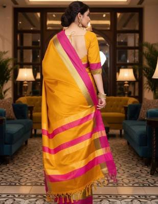 Ethnic motifs zari art silk kanjeevaram saree 2