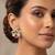 Gold plated multi kundan pearl floral ethnic wedding jewellery stud earring for women & girls