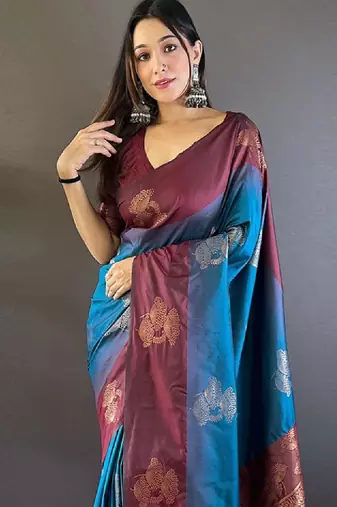 Woven design zari kanjeevaram saree