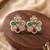 Gold plated multi kundan pearl floral ethnic wedding jewellery stud earring for women & girls