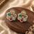 Gold plated multi kundan pearl floral ethnic wedding jewellery stud earring for women & girls