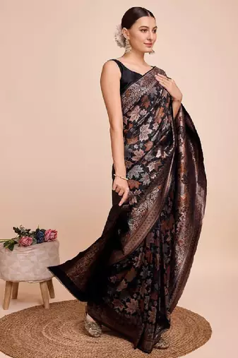 House of pataudi woven embellished art silk kanjeevaram saree