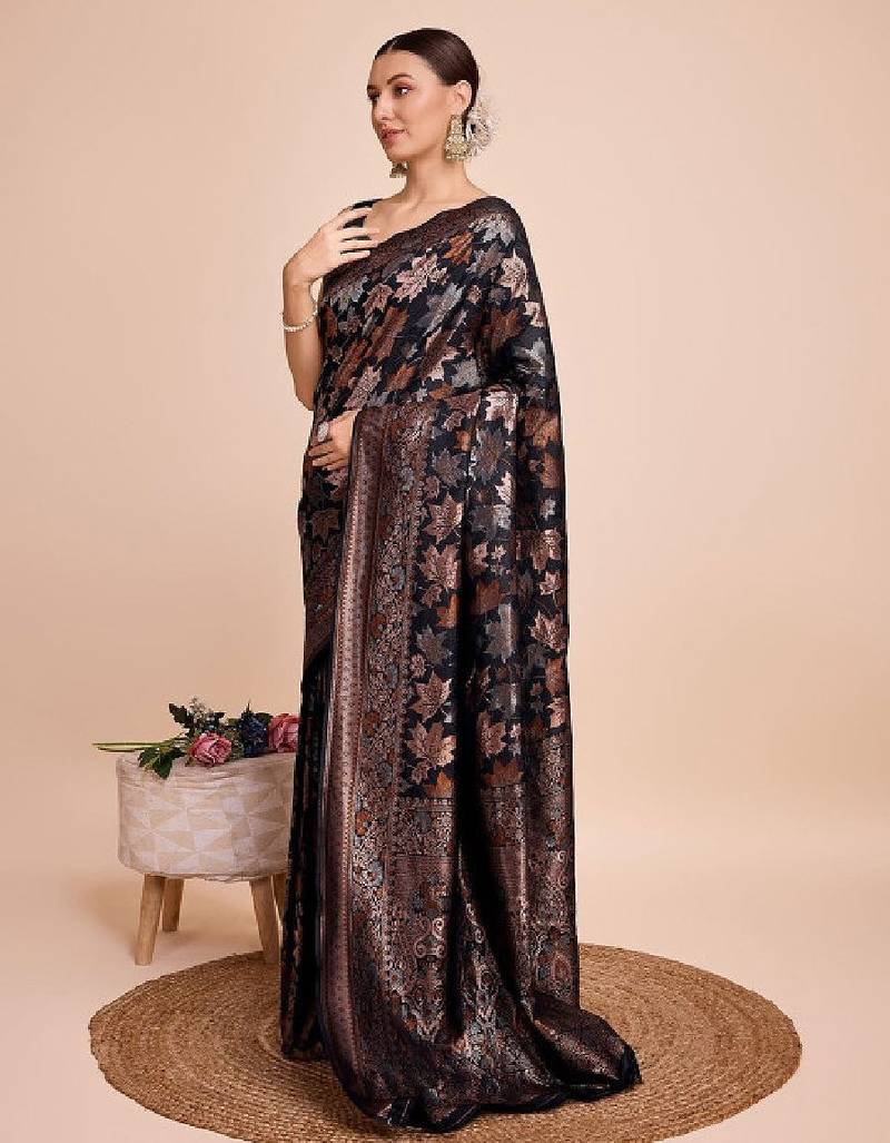 House of pataudi woven embellished art silk kanjeevaram saree