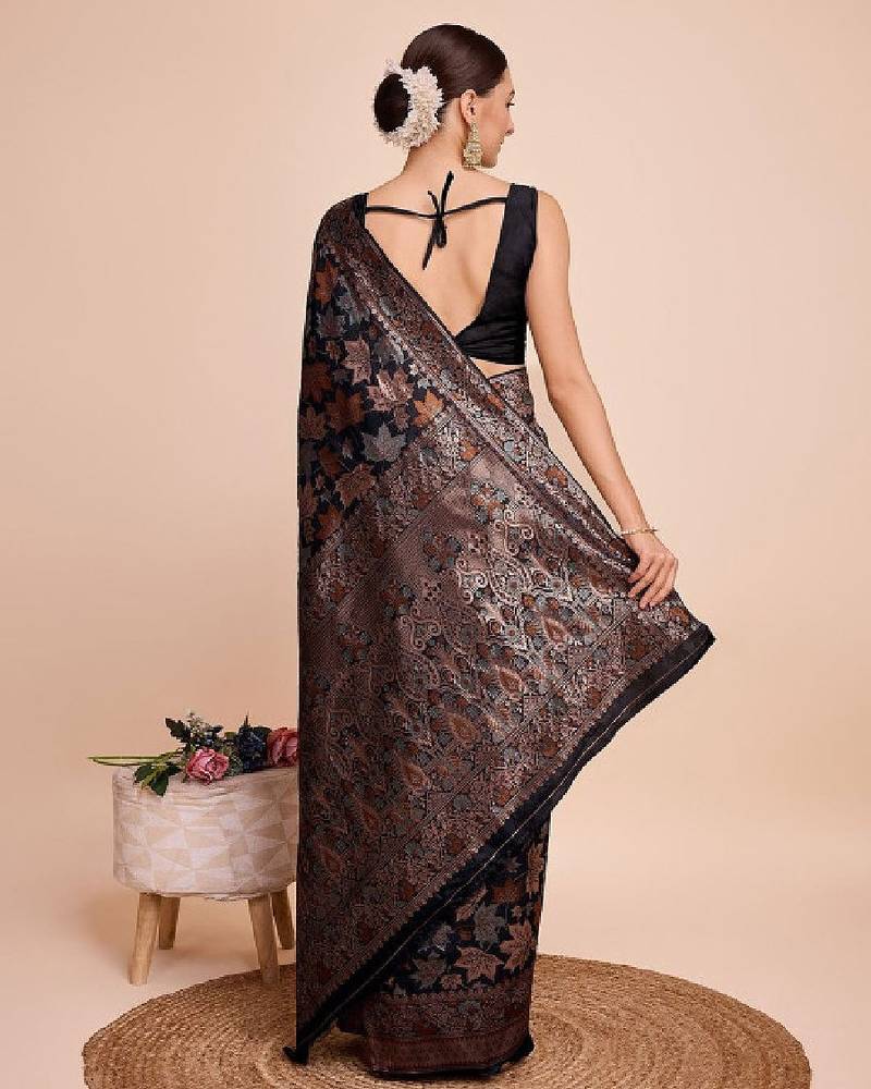 House of pataudi woven embellished art silk kanjeevaram saree