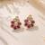 Gold plated ruby kundan pearl floral ethnic wedding jewellery stud earring for women & girls