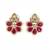 Gold plated ruby kundan pearl floral ethnic wedding jewellery stud earring for women & girls