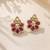 Gold plated ruby kundan pearl floral ethnic wedding jewellery stud earring for women & girls