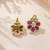Gold plated ruby kundan pearl floral ethnic wedding jewellery stud earring for women & girls