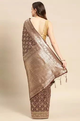 Ethnic motifs zari kanjeevaram saree