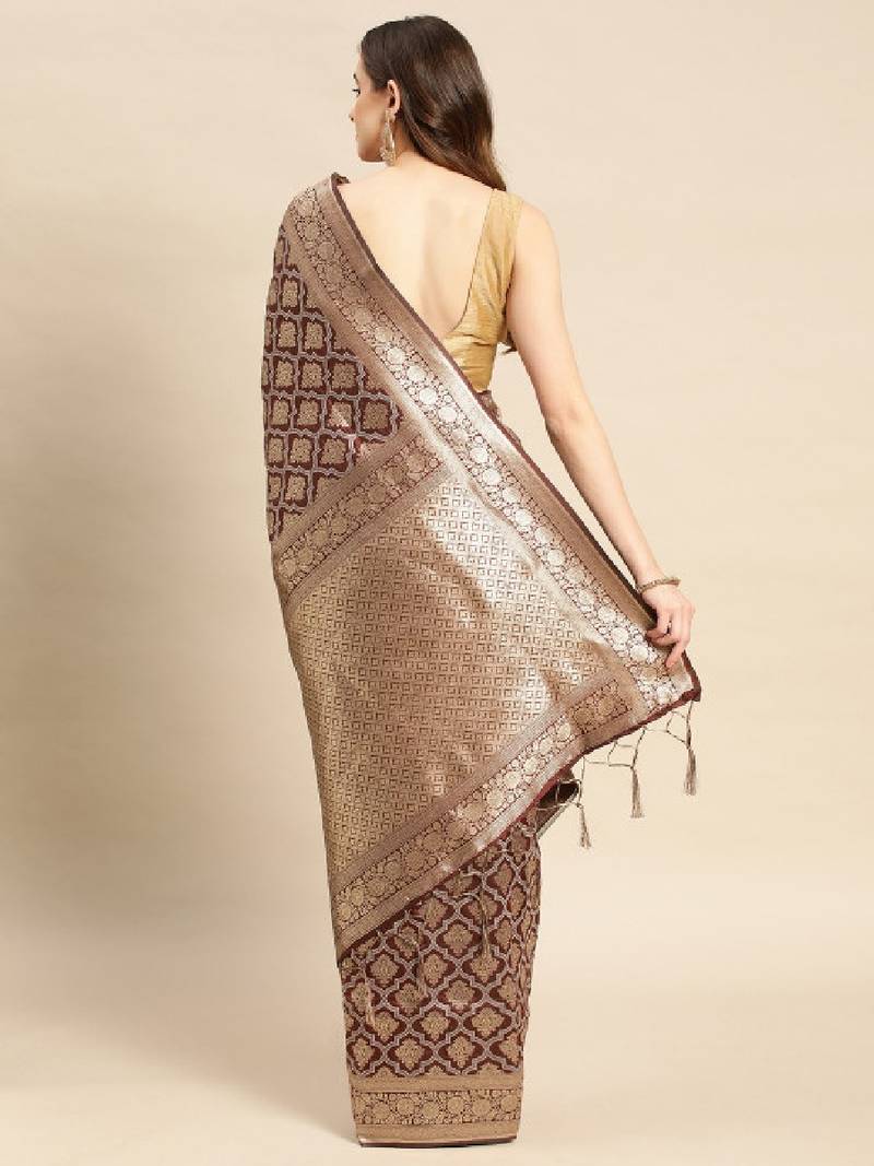 Ethnic motifs zari kanjeevaram saree
