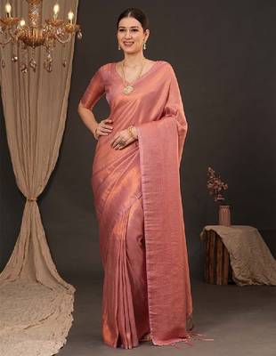Woven design zari silk blend kanjeevaram saree 1
