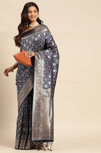 Ethnic motifs zari kanjeevaram saree