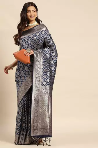 Ethnic motifs zari kanjeevaram saree