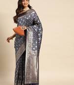 Ethnic motifs zari kanjeevaram saree