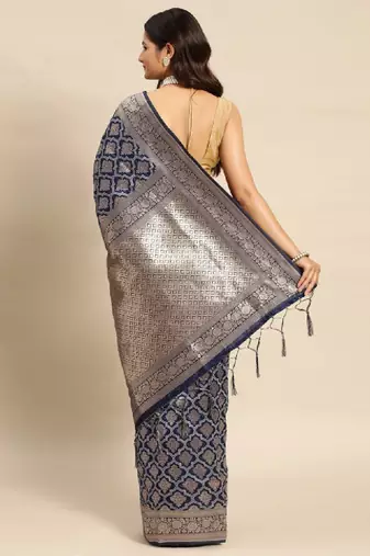 Ethnic motifs zari kanjeevaram saree