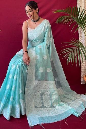 Floral embroidered art silk handloom kanjeevaram saree