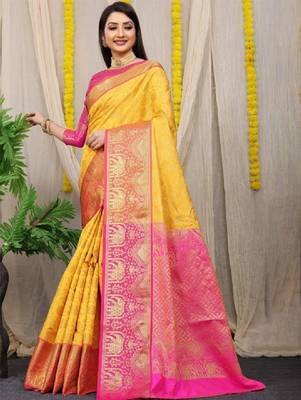 Floral zari kanjeevaram sarees 1