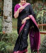 Ethnic motifs woven design zari kanjeevaram saree