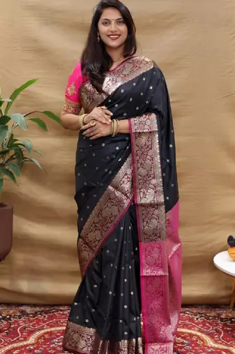 Woven design pure zari heavy work paithani kanjeevaram silk saree