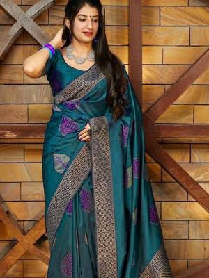 Woven design zari art silk kanjeevaram saree 1