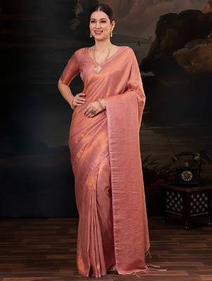 Women ethnic motifs woven design kanjeevaram saree 3