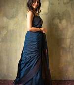 Woven design zari silk blend kanjeevaram saree