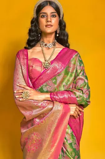 Woven design zari silk cotton kanjeevaram saree