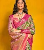 Woven design zari silk cotton kanjeevaram saree