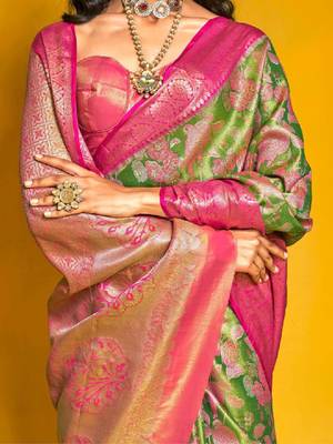 Woven design zari silk cotton kanjeevaram saree 3