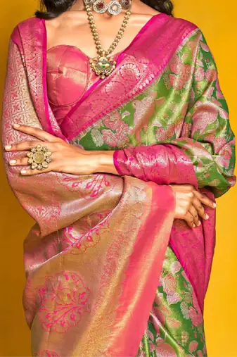 Woven design zari silk cotton kanjeevaram saree