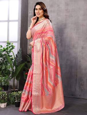 Leheriya zari organza kanjeevaram saree 2