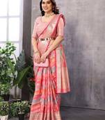 Leheriya zari organza kanjeevaram saree